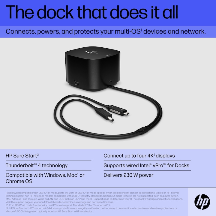Actual product image HP Thunderbolt G4 Dock (Thunderbolt, 2 Ports)