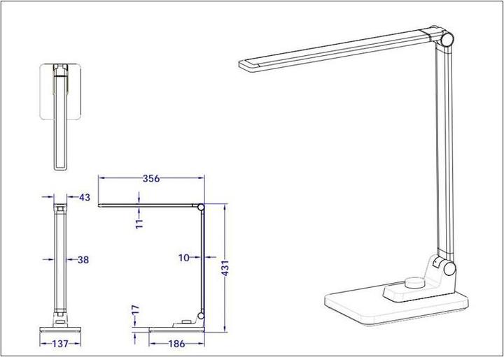 Actual product image Standart Table Lamp Multi LED Bl1268-C Metallic G (330 lm)