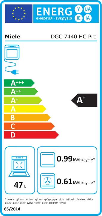 Etichetta energetica Miele DGC 7440 HC Pro