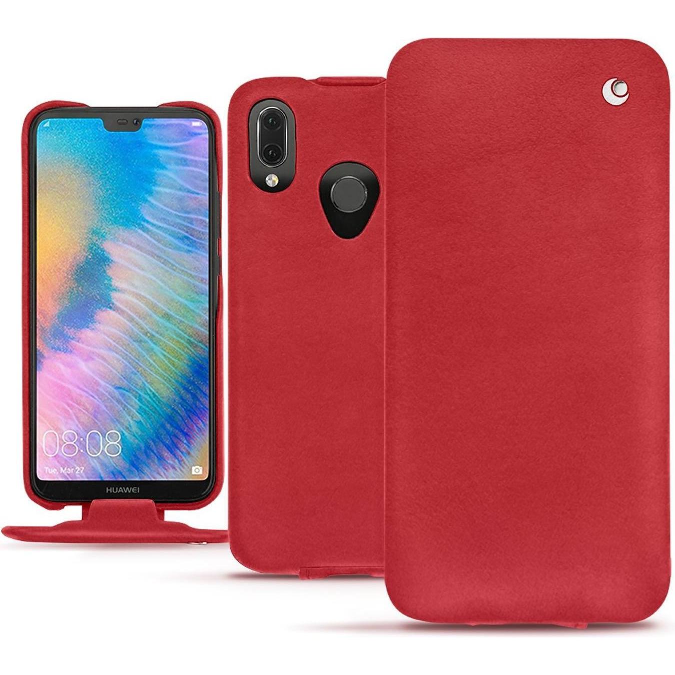 Thumbnail - Noreve Lederschutzhülle vertikal (Huawei P20 Lite), Smartphone Hülle, Rot