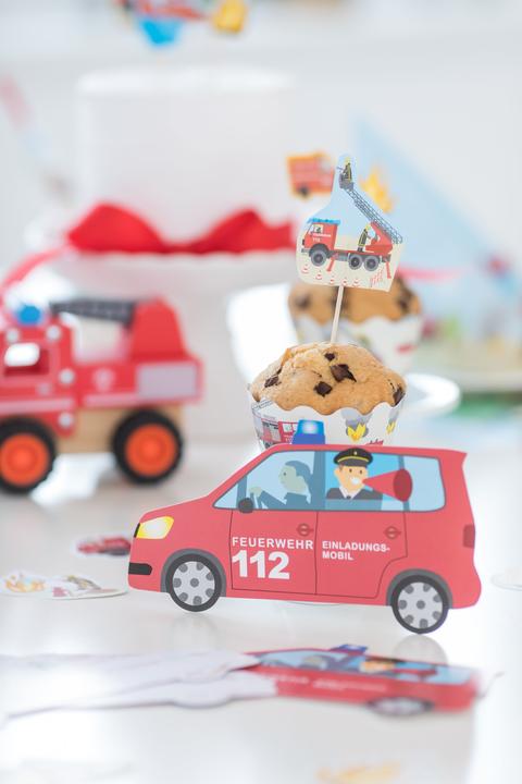 Produktbild DH-Konzept Einladung Feuerwehr Auto (6 Stk.)