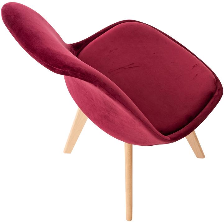 Image du produit CLP Lot de 4 chaises Linares velours bordeaux