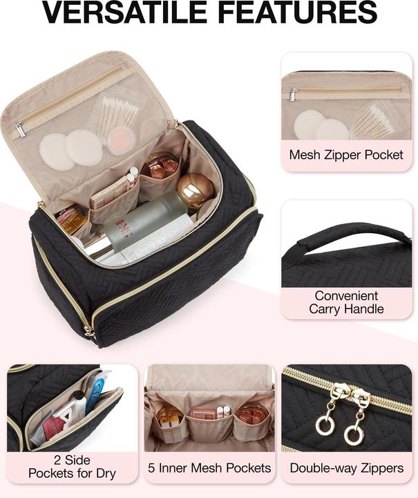 Produktbild Only-Bags.Store Reisekosmetiktasche, grosse, weit offene Reisetasche für Toilettenartikel, Make-up, Kosmetiktasche