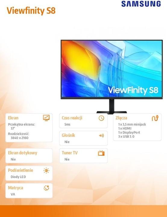Produktbild Samsung Viewfinity S8 - S80D (3840 x 2160 Pixel, 37")