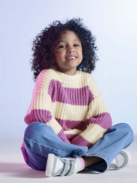 Produktbild Vertbaudet Mädchen Pullover mit breiten Streifen (98)