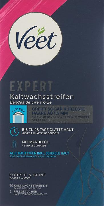 Actual product image Veet Expert cold wax strips legs & body (20x, 62 g)