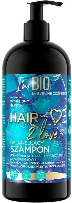 Produktbild Eveline Hair 2 Love Ausgleichendes Shampoo für normales und fettiges Haar 400ml (400 ml, Flüssiges Shampoo)
