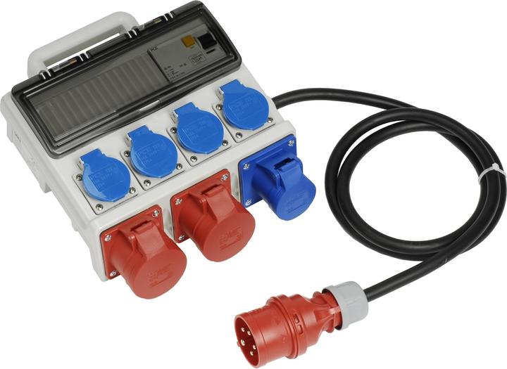 Produktbild Spälti Baustromverteiler CEE16/5 40A mit 2 m Zuleitung (7 x, CEE 16/5, Typ 23, CEE 16/3)