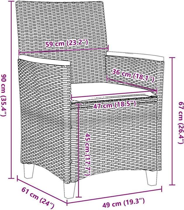 Produktbild vidaXL Garten Essgruppe (140 x 80 x 73 cm)