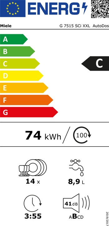 Energy Label Miele G 7515 SCi XXL