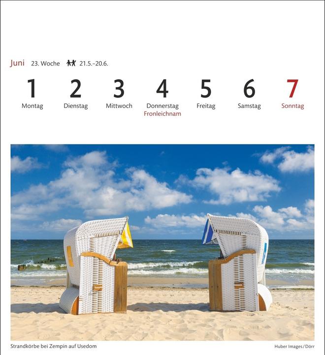 Produktbild Ostseeküste Sehnsuchtskalender 2026 - Wochenkalender mit 53 Postkarten