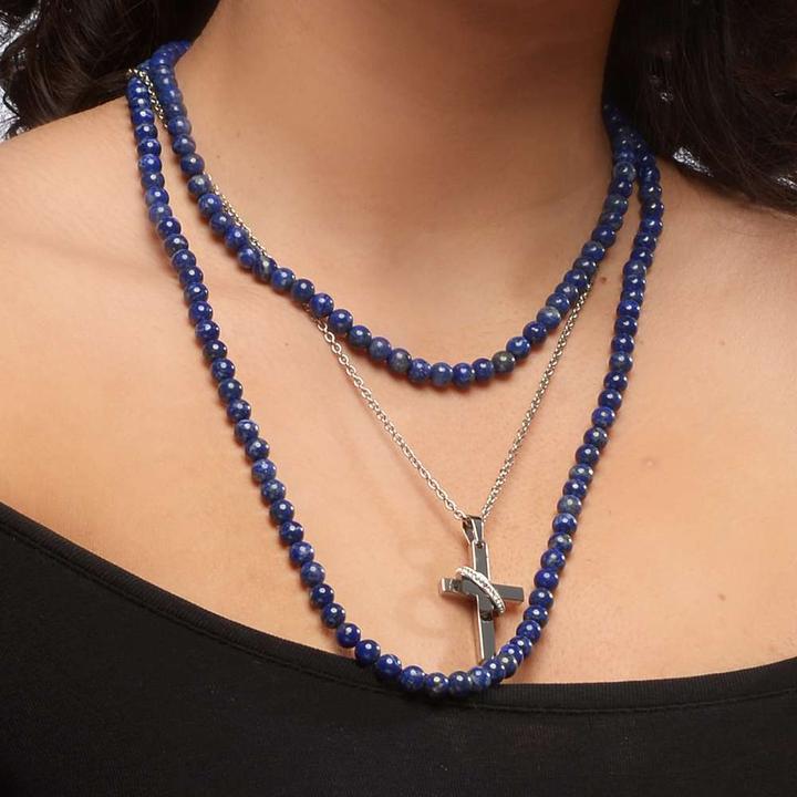 Immagine prodotto Bijouteria Collana di pietre (Acciaio inossidabile, Lapislazzuli, 45 cm)