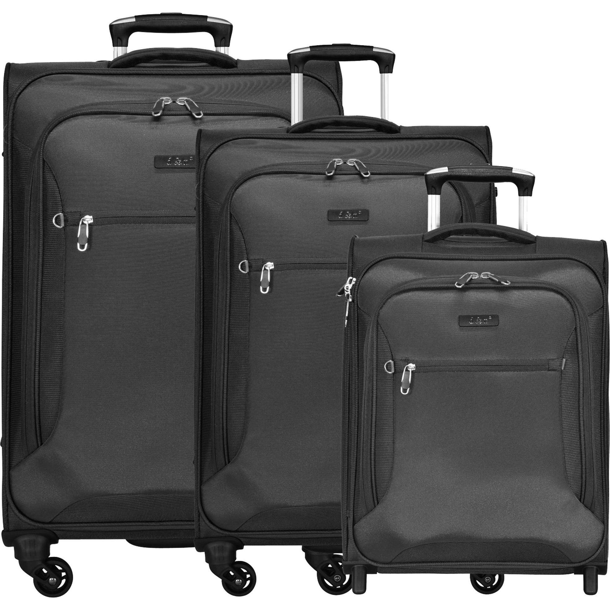 D&N, Koffer, Travel Line 6400 2-4-Rollen Kofferset 3tlg., Schwarz, (202 l, XL (ab 115l))