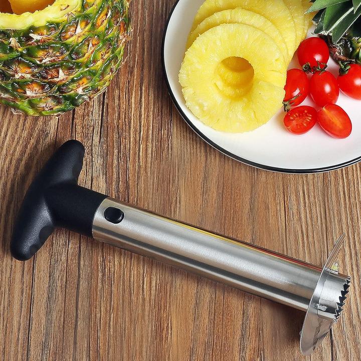 Produktbild ASMI Edelstahl Ananasentkerner, Ananasschneider Schwarz