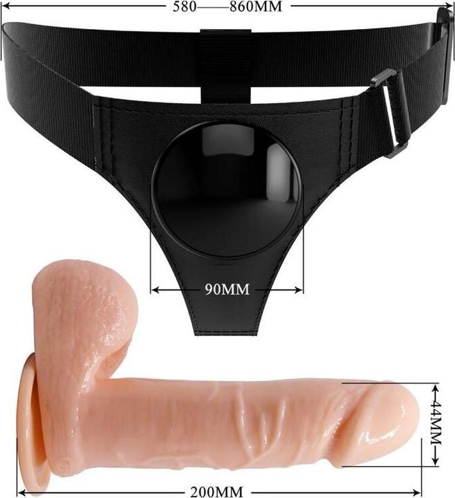 Produktbild Pretty Love Harness Briefs Universal Harness Mit Dildo Tom 20 cm Natur