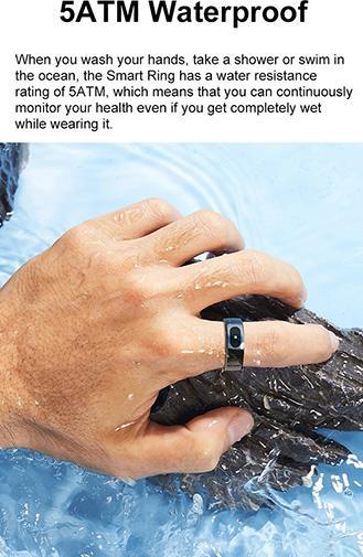 Actual product image Powerton SMART RING PRO Grösse 7 Silber / Smart Ring / Bluetooth 5.2 / 15 mAh / IP68 (7, Silver)