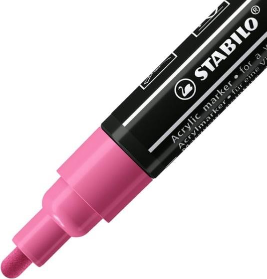 Produktbild STABILO FREE Acrylic Acrylmaker (Weiss, Karmin, Laubgrün, Orange, Gelb, Lila, taffy pink, Violett, Dunkelgrau, Schwarz, Dunkelblau, 10 mm, 11 x)
