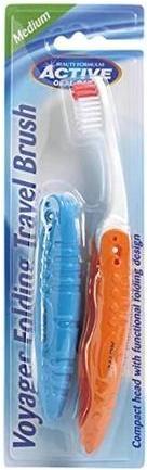 Beauty Formulas Active Oral Care - Voyager Folding Travel Brush Travel Toothbrush Medium 2Pcs. (2 x)