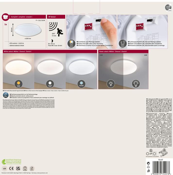 Actual product image Paulmann Deckenleuchte Leonis (2420 lm)