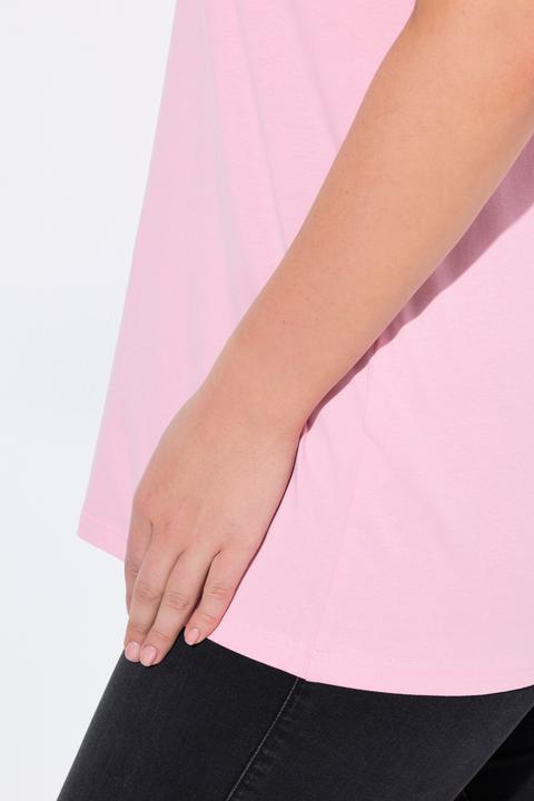 Image du produit Ulla Popken T-shirt à manches courtes et col carré. Coupe évasée (62)