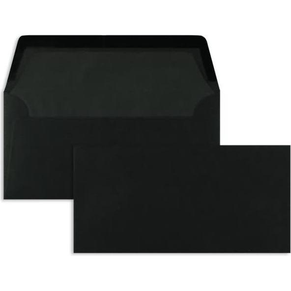 Blanke, Briefumschlag, Briefumschläge DINlang 100g/qm gummiert VE=100 Stück schwarz (110 x 220 mm, 100 x)
