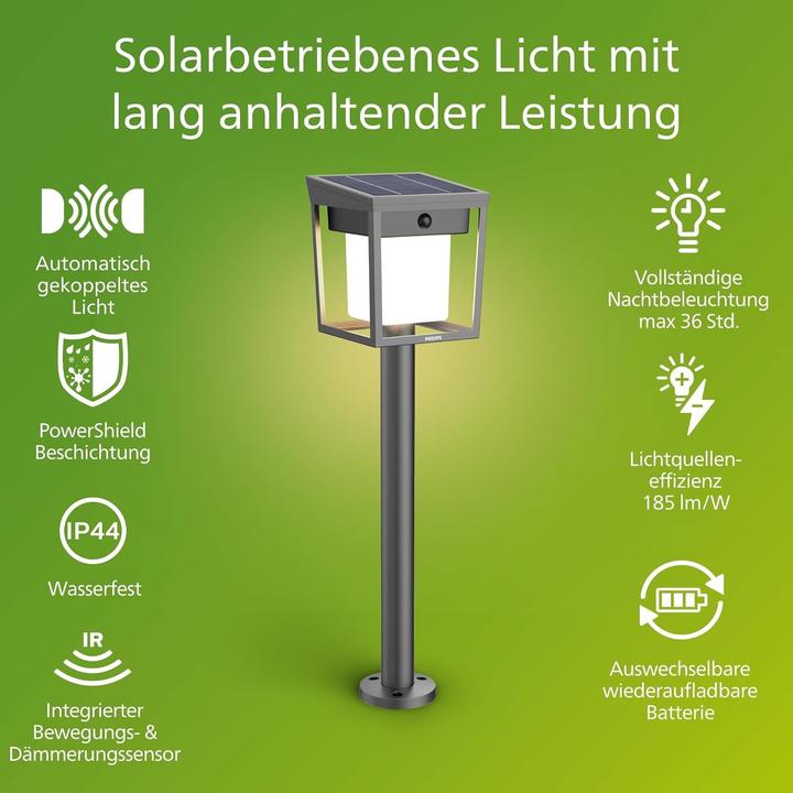 Produktbild Philips Blaise Solar-Aussenstandleuchte (250 lm, IP44)