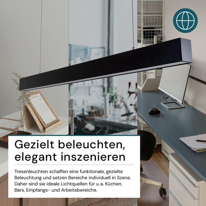 Image du produit Luxula Lampe de comptoir LED, 120 cm, noire (4000 lm)