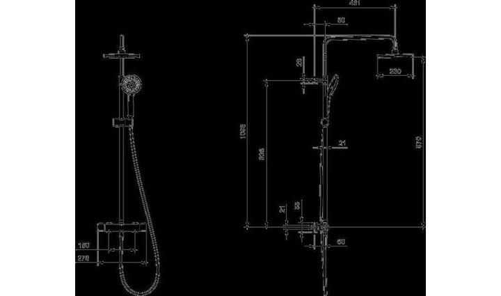 Produktbild Villeroy & Boch Universal Showers Duschsystem mit drei Funktionen für Wandmontage