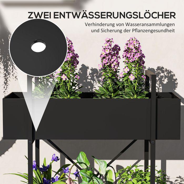 Swisshandel24 2-Etagen Pflanzenstnder, Blumenstnder, Metall, 70 cm hoch,  Schwarz