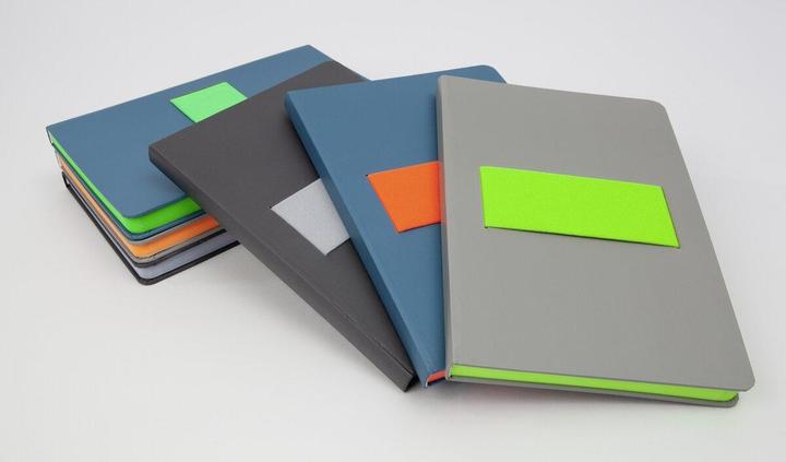 Image du produit Sigel Notizbuch A5 Linescape blau/kiwi (A5, Quadrillé, Couverture rigide)