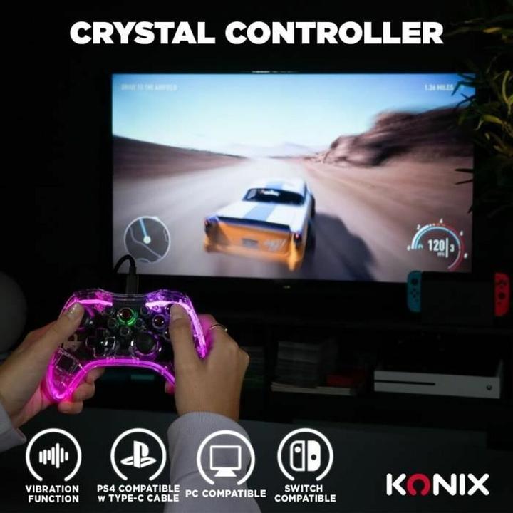 Actual product image Konix Wireless Gamepad - Crystal LED (PC, PS4, Switch)