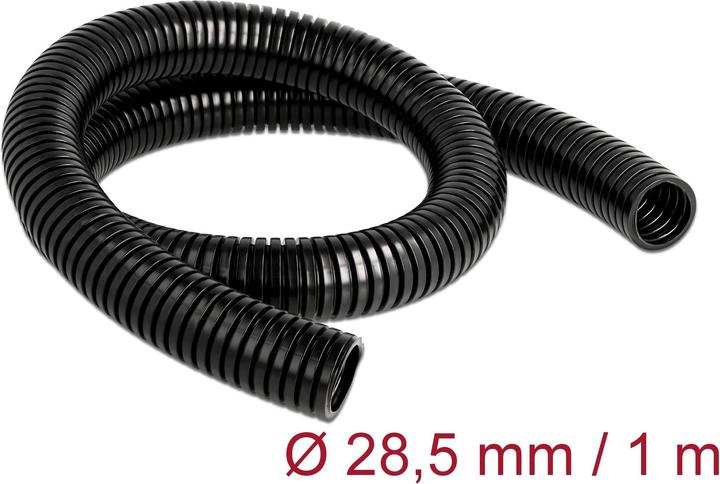Produktbild Delock Kabelschutzschlauch 1 m x 28,5 mm schwarz (Kabelschlauch, 100 cm)