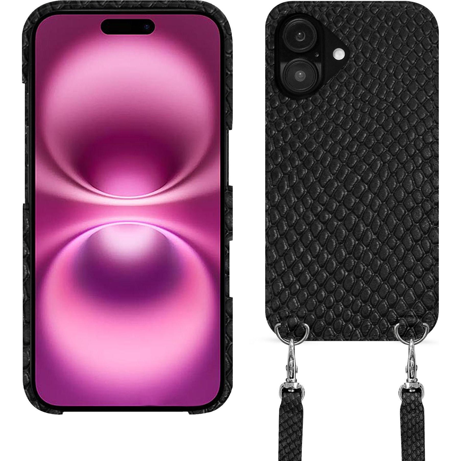 Noreve Schutzhülle mit Schulterriemen Apple iPhone 16 Plus (Apple iPhone 16 Plus), Smartphone Hülle, Schwarz