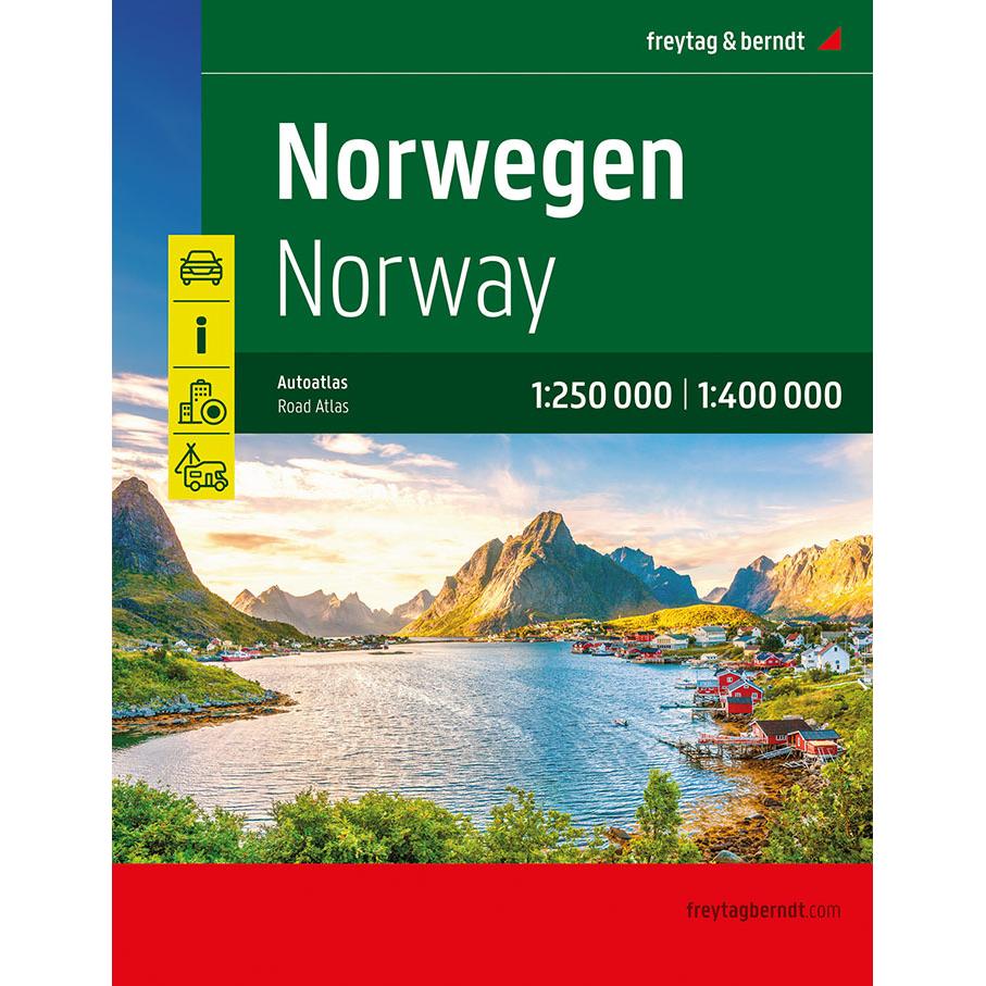 Norwegen, Autoatlas 1:250.000 - 1:400.000, freytag & berndt, Landkarte