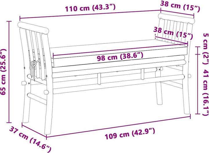 Actual product image vidaXL Garden bench