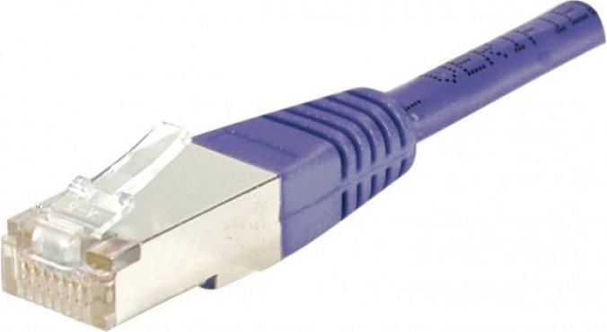 Actual product image Exertis Connect Patch cable S/FTP, PiMF, CAT.6, violet, 0.15 m Patch cable with particularly narrow bend protection (S/FTP, CAT6, 0.15 m)