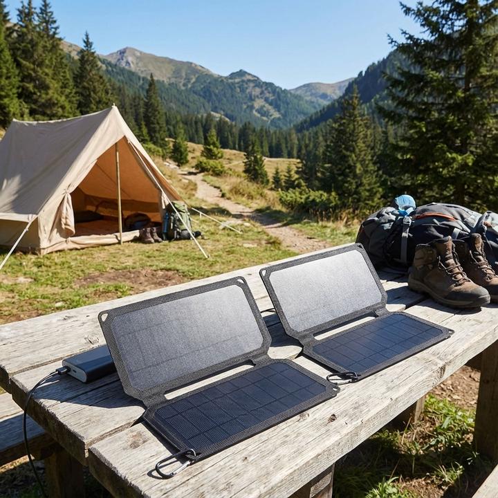 Actual product image Denver 2er-Set Mobiles, faltbares Solarpanel, 10W, USB-C (10 W)