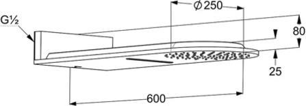 Image du produit Kludi Douche de tête A-QA DN 15 d= 250mm we/chr (2 Types de jets, 27 l/min)