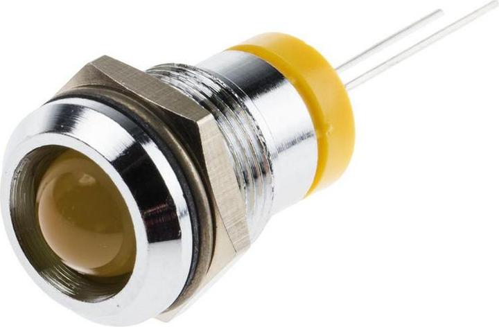 Produktbild RS PRO LED erhaben 12mm chrom 2Vdc gelb