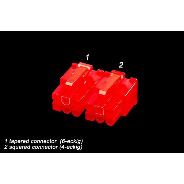 Thumbnail - Phobya VGA Power Connector 6Pin Stecker 4-eckig, 2 Stück, Elektronikkabel + Stecker, Schwarz