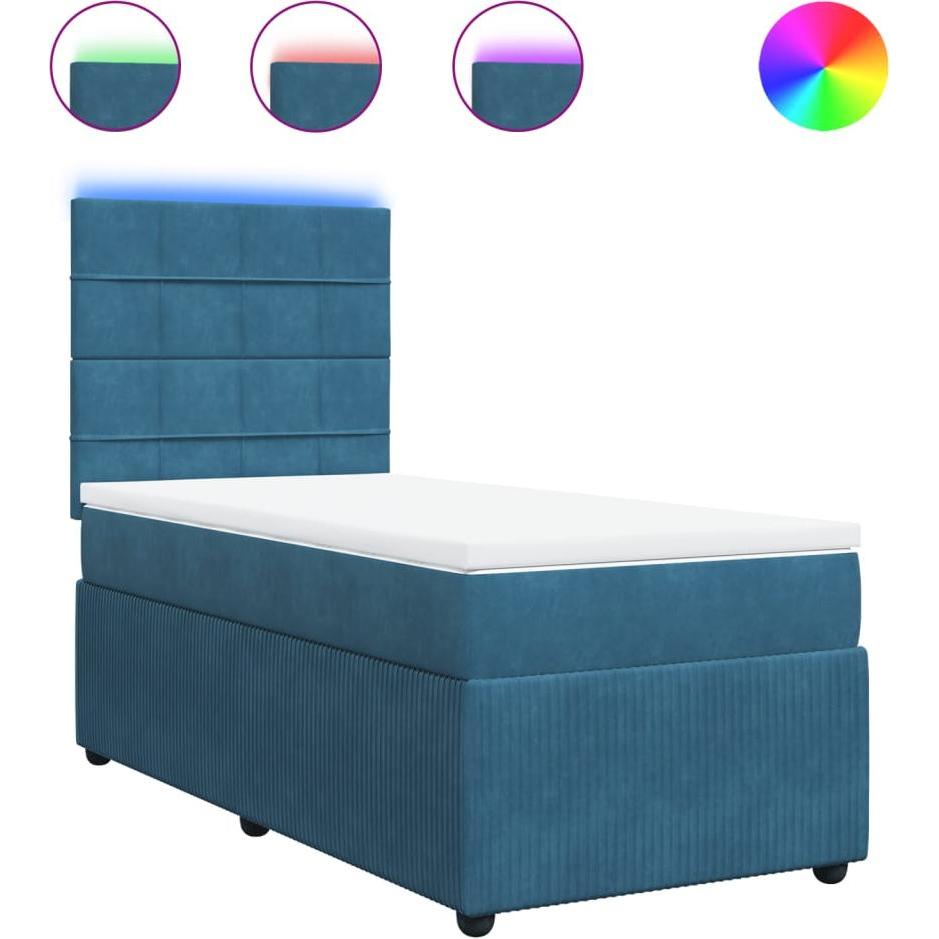 Thumbnail - VidaXL, Bett, Bo x springbett mit Matratze 90 x 190 cm Samt (90 x 190 cm)