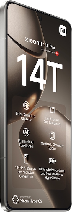 Actual product image Xiaomi 14T Pro (512 GB, Titan Gray, 6.67", Dual SIM, 50 Mpx, 5G)