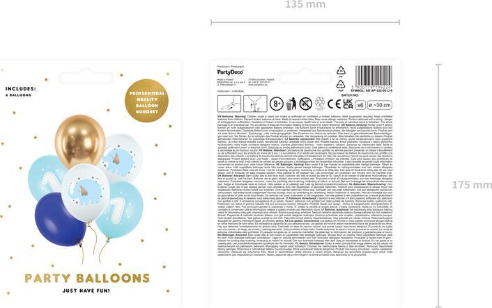 Immagine prodotto Partydeco Palloncini assortiti - 1 anno Blu (50pz) (50 x)