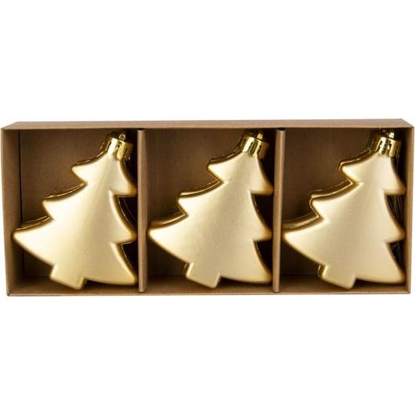 Thumbnail - MICA Living, Christbaumschmuck, Baumhänger - Tannenbaum - bruchfest - gold - ca. 6 cm - 6 Stück (6 -teilig)