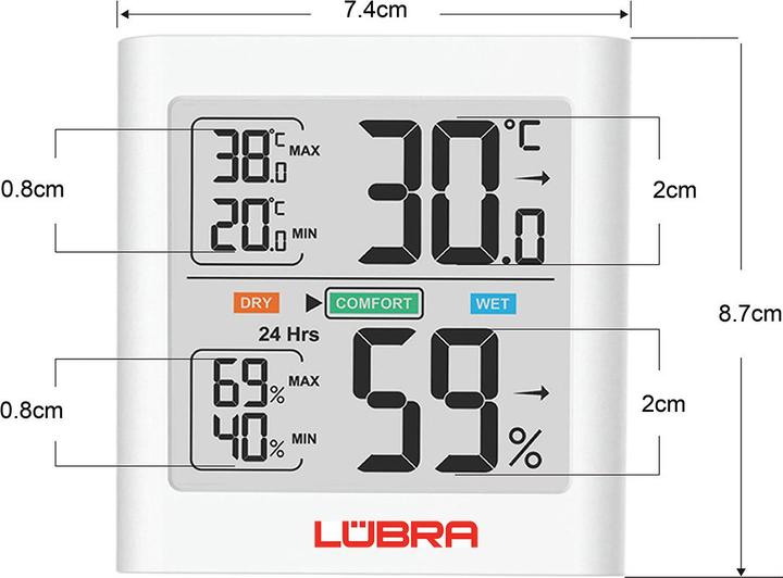 Produktbild Lübra Präzisions Thermo- Hygrometer, digital