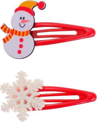 Immagine prodotto Snazzy Santa Fermagli per capelli con pupazzo di neve e fiocco di neve da