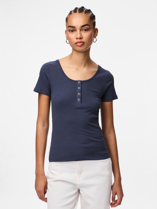 Actual product image Pieces Ribbed design top with short sleeves (L)