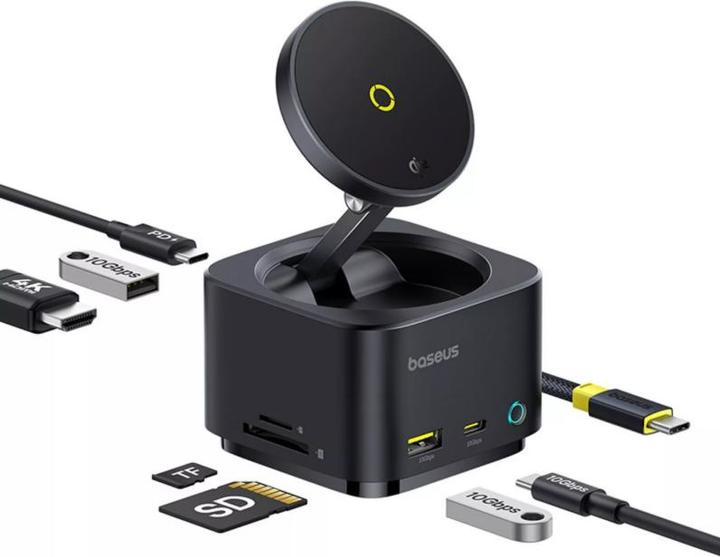 Actual product image Baseus MagPro 7-in-1 USB-C Hub (USB-C, 7 Ports)