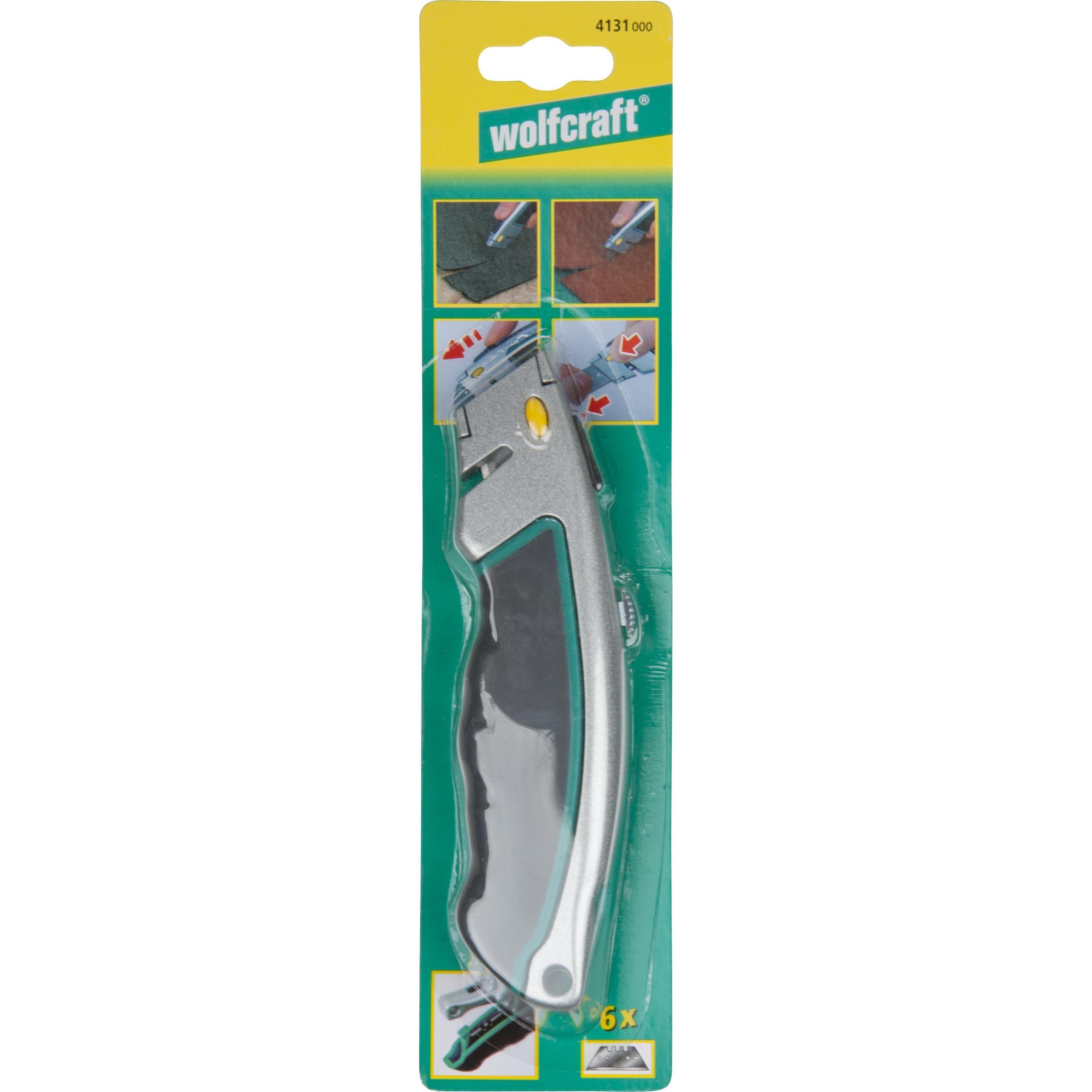 Thumbnail - wolfcraft, Cutter, Schnellwechsel-Trapezklingen-Messer mit einziehbarer Klinge (Cutter)