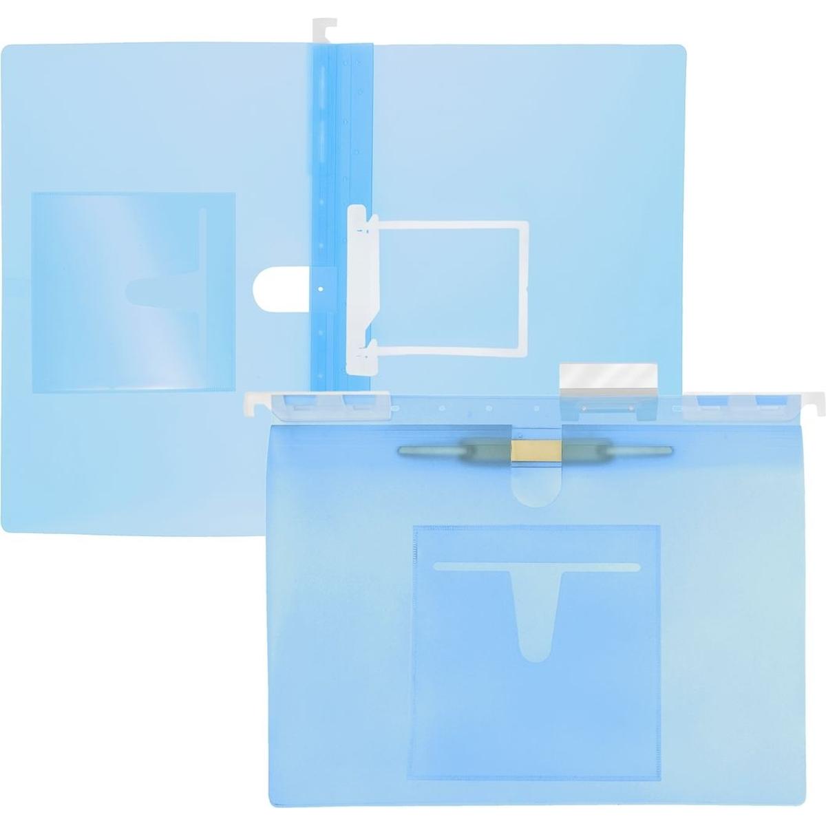 Foldersys, Mappe, Multi-Hängehefter A4 PP U-Clip/Heftzunge blau transluzent (A4, 1 x)